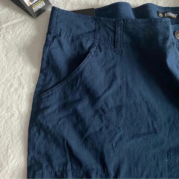 Khombu Capri Pants Comfort Stretch Waist Zip Security Pocket - Picture 7 of 9